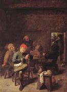 BROUWER, Adriaen Peasants Smoking and Drinking (mk08) oil painting on canvas